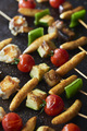 Recette : Brochettes de lotte aux lgumes et soufflettes lgumes