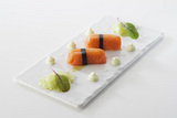 Recette : Quenelle Saint-Jean au brochet faon sushi, crme lgre au wasabi et concombre acidul